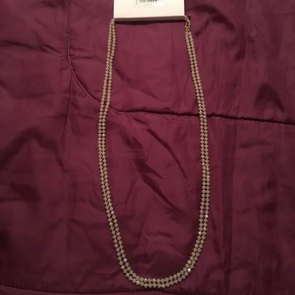 NWT - LOFT extra long beaded necklace - bone - Picture 2 of 4
